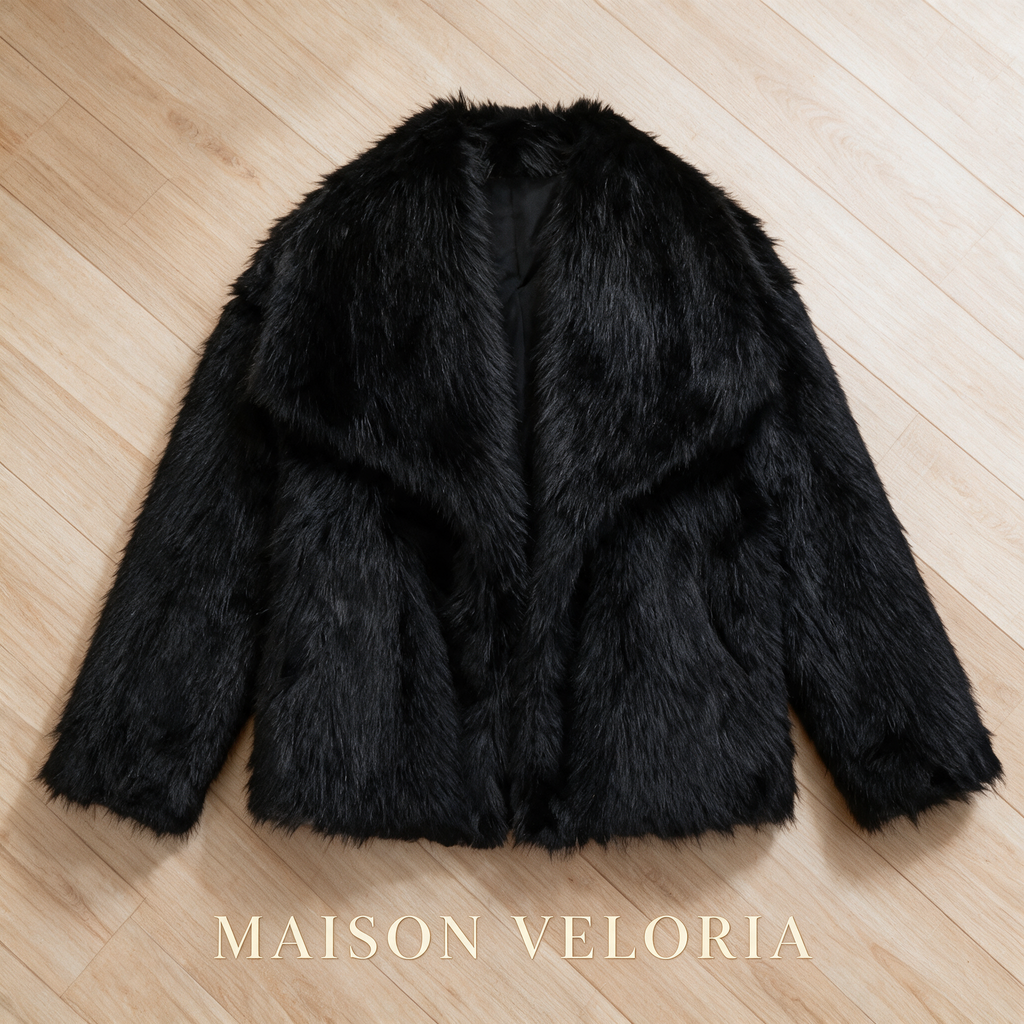 The Veloria Duo - Black faux fur coat