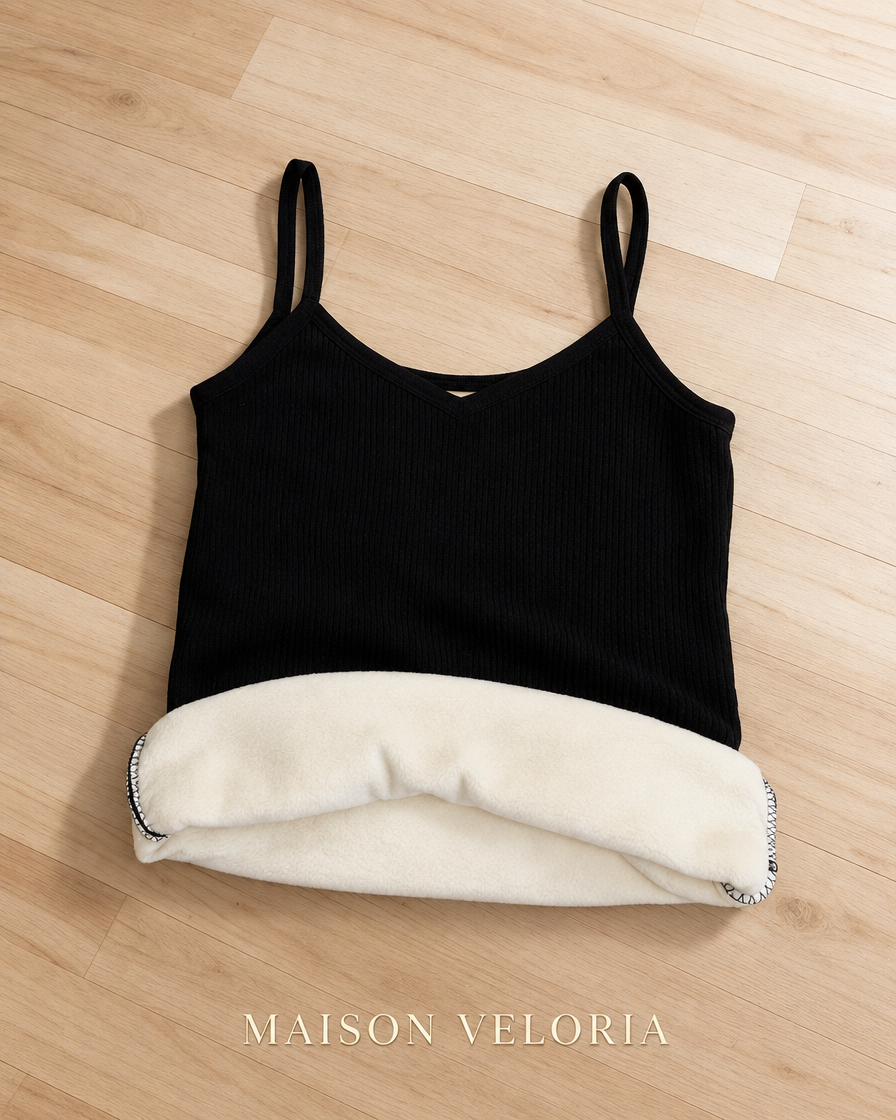 Fleece-Lined Top in Black
