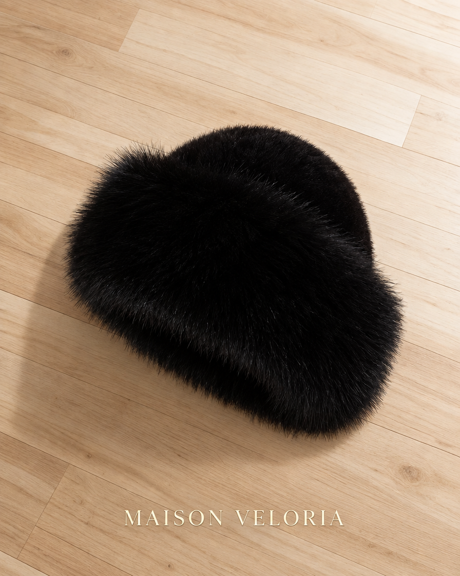 Faux Fur Hat in Black