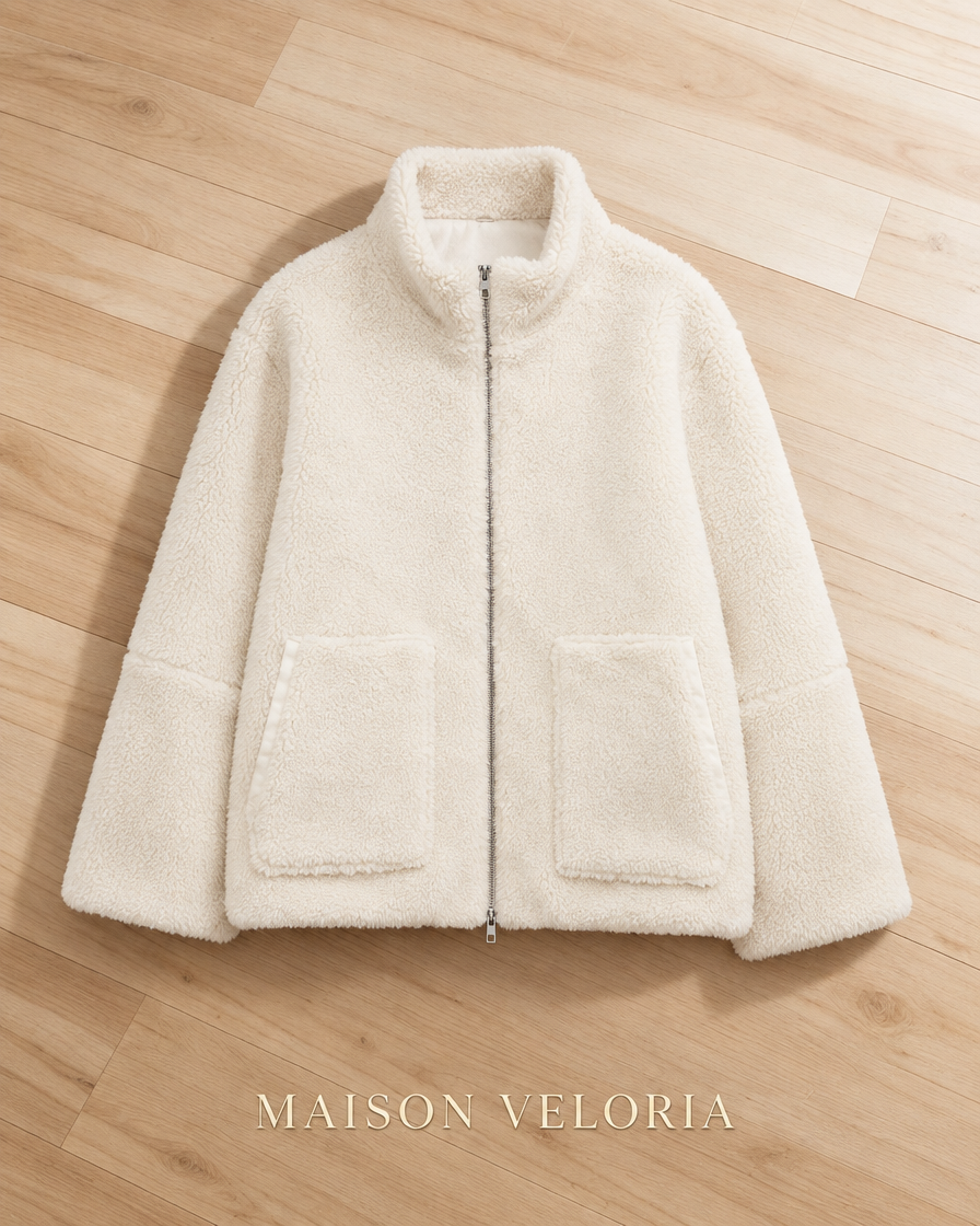 Wool-Effect Jacket in White